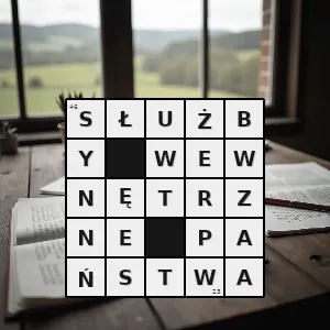 Rozwiązanie krzyżówki: struktury instytucji i formacji państwowych powołane do ochrony porządku i bezpieczeństwa wewnętrznego państwa w polsce reprezentowane przez formacje podległe ministerstwu spraw wewnętrznych np p - służby wewnętrzne państwa | hasła, synonimy i podpowiedzi Hasło krzyżówkowe struktury instytucji i formacji państwowych powołane do ochrony porządku i bezpieczeństwa wewnętrznego państwa w polsce reprezentowane przez formacje podległe ministerstwu spraw wewnętrznych np p - służby wewnętrzne państwa – rozwiązanie, synonimy, podpowiedzi i definicje krzyżówkowe